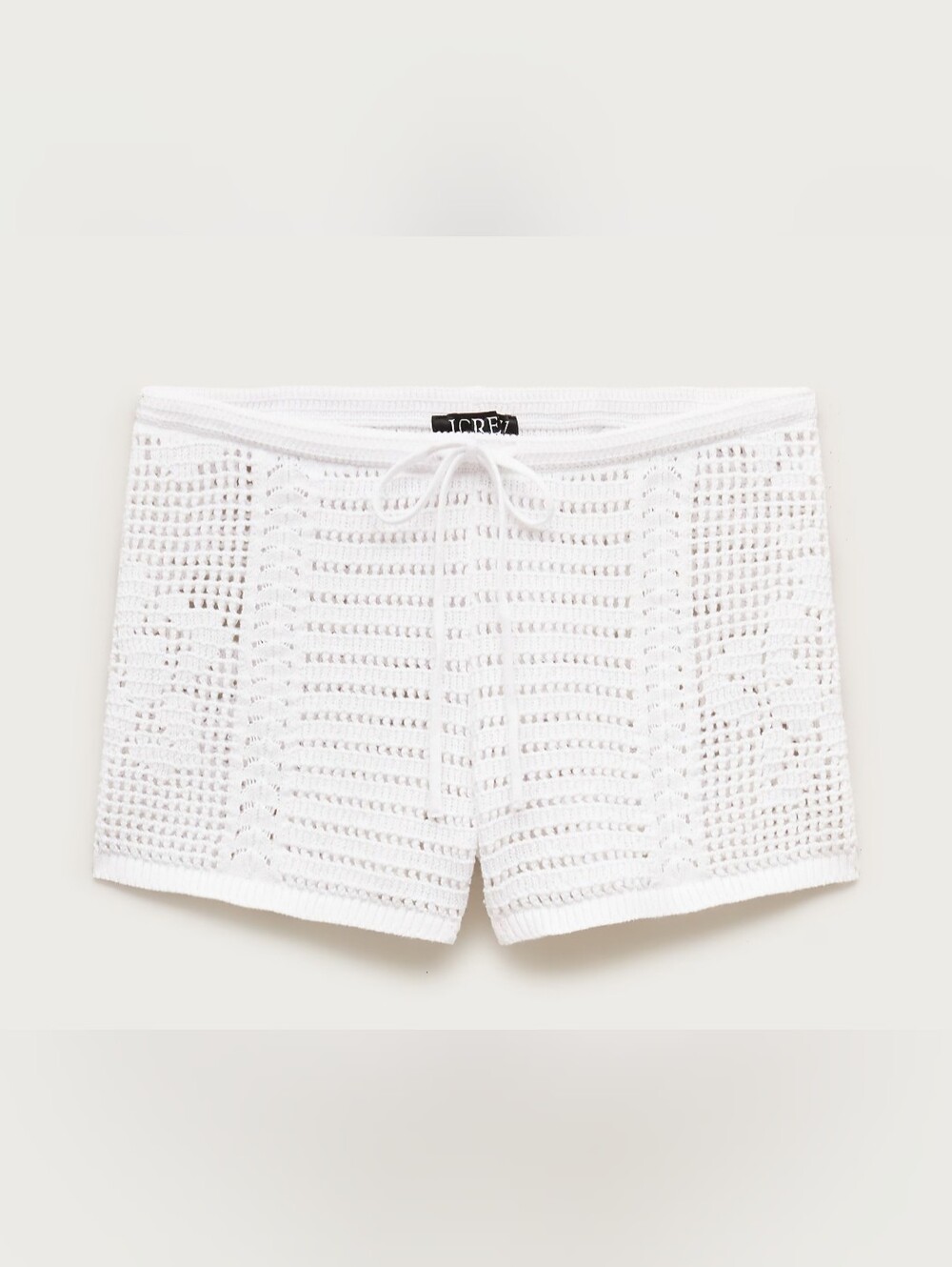 J. Crew White Crochet Drawstring Beach Shorts